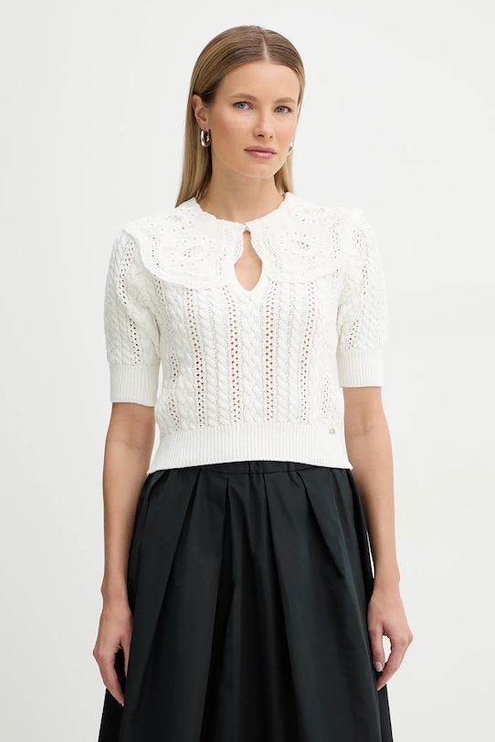 Fracomina sweter bawełniany bawełna beżowy FR26ST7015K48801