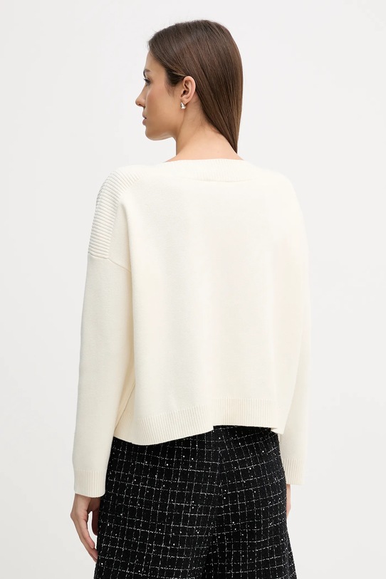 Odzież United Colors of Benetton sweter z domieszką wełny 10ICD10GC beżowy