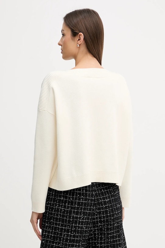 Odzież United Colors of Benetton sweter z domieszką wełny 10ICD10GC beżowy