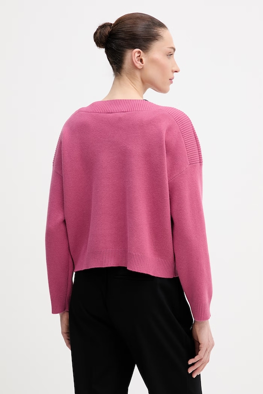 Odzież United Colors of Benetton sweter z domieszką wełny 10ICD10GC różowy