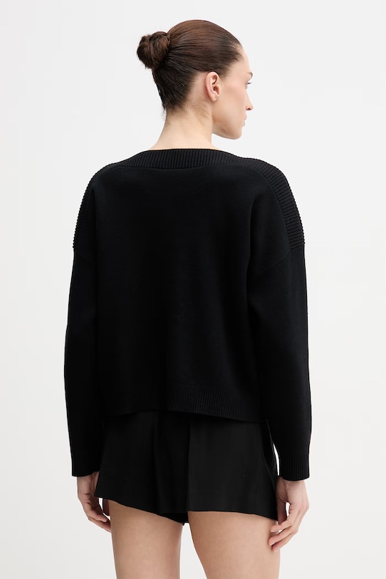 Odzież United Colors of Benetton sweter z domieszką wełny 10ICD10GC czarny