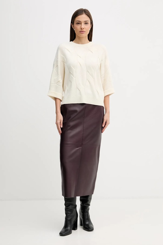 United Colors of Benetton sweter kaszmirowy 10K1D10FE beżowy SS26