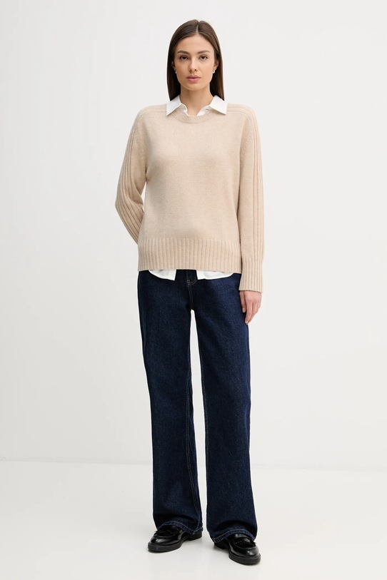 United Colors of Benetton sweter kaszmirowy 10K1D10FF beżowy SS26