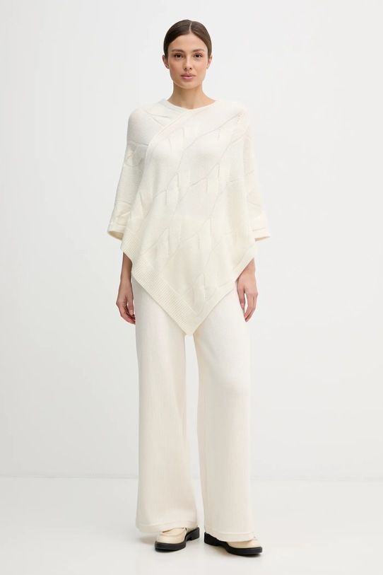 United Colors of Benetton poncho kaszmirowe 10K1DU01S beżowy SS26