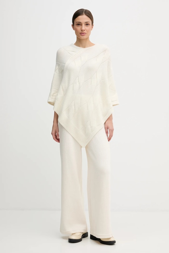 United Colors of Benetton poncho kaszmirowe 10K1DU01S beżowy SS26