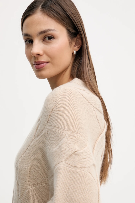 United Colors of Benetton poncho kaszmirowe beżowy 10K1DU01S