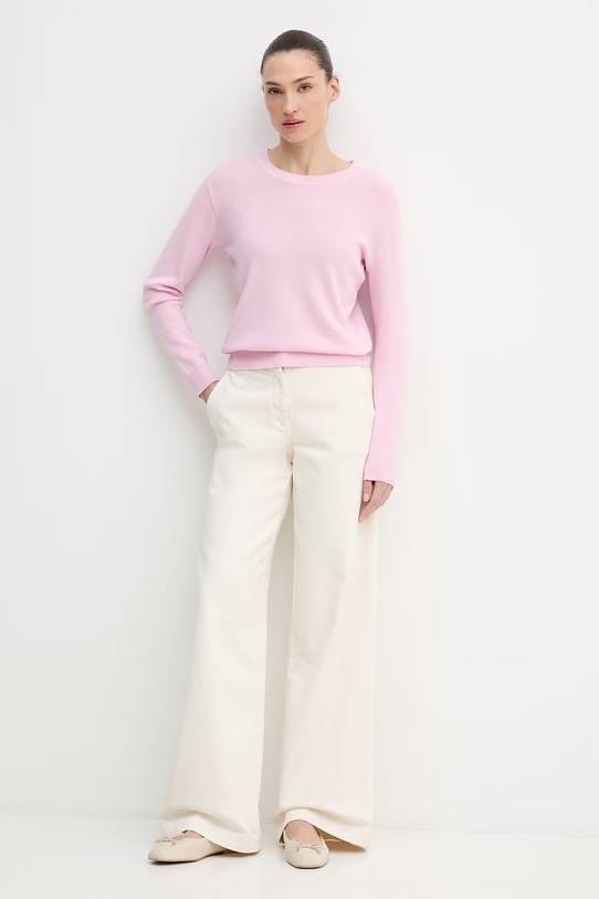 United Colors of Benetton sweter bawełniany 1C19D10FV różowy SS26