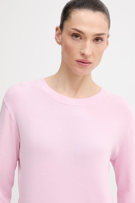 United Colors of Benetton sweter bawełniany różowy 1C19D10FV