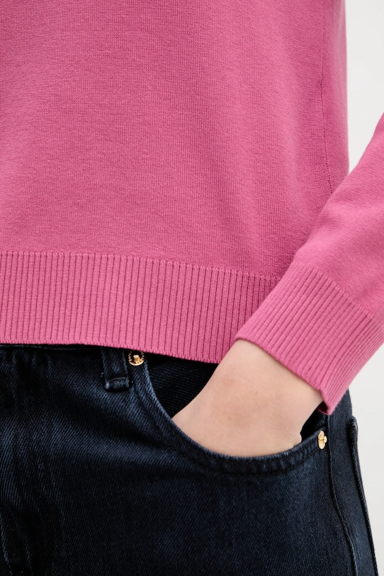 United Colors of Benetton sweter bawełniany 1C19D10FV różowy