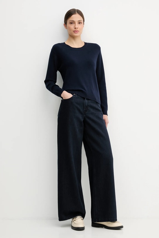 United Colors of Benetton sweter bawełniany 1C19D10FV granatowy SS26