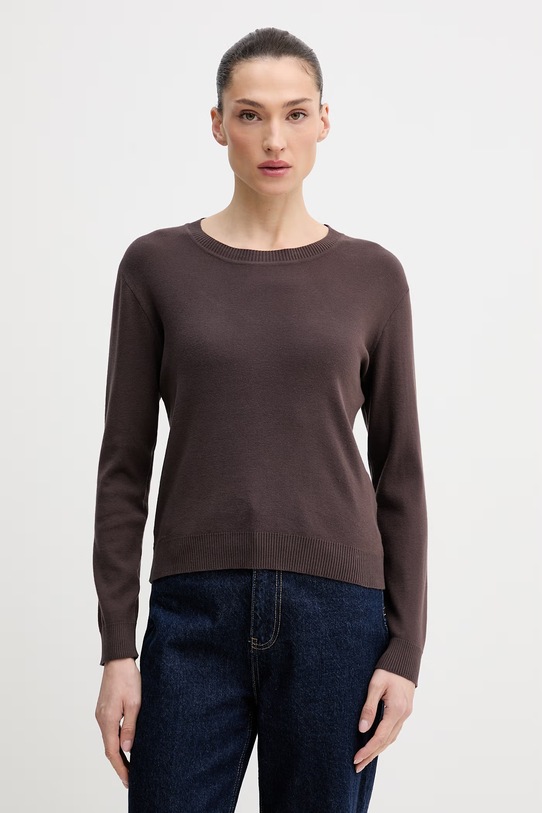 United Colors of Benetton sweter bawełniany bawełna brązowy 1C19D10FV