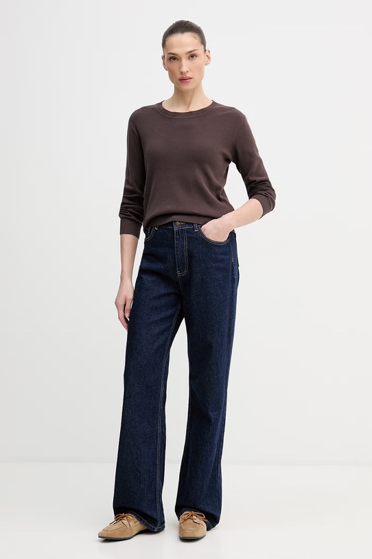 United Colors of Benetton sweter bawełniany 1C19D10FV brązowy SS26