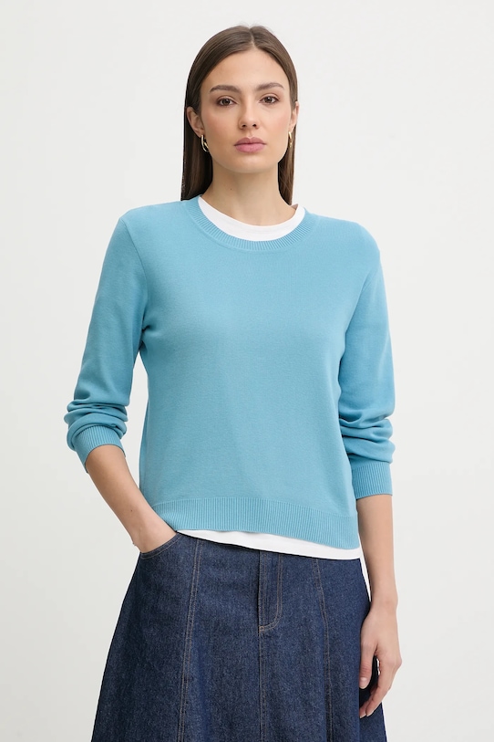 United Colors of Benetton sweter bawełniany bawełna niebieski 1C19D10FV