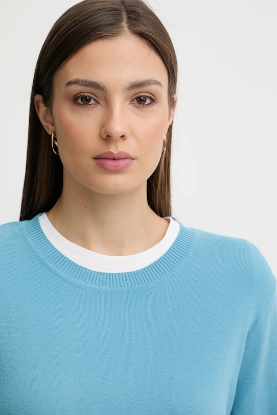 United Colors of Benetton sweter bawełniany niebieski 1C19D10FV