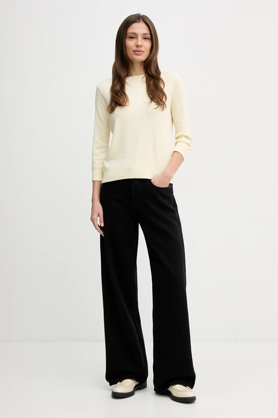 United Colors of Benetton sweter bawełniany 1C19D10G1 żółty SS26