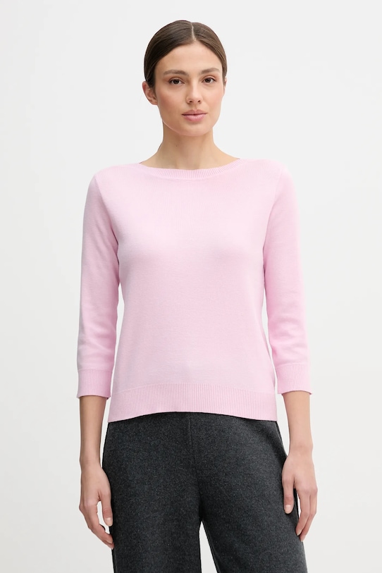 United Colors of Benetton sweter bawełniany bawełna różowy 1C19D10G1