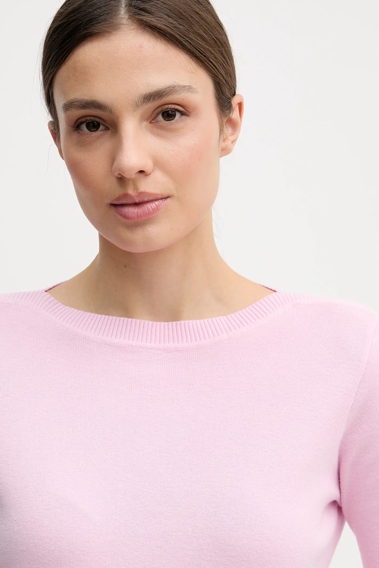 United Colors of Benetton sweter bawełniany różowy 1C19D10G1