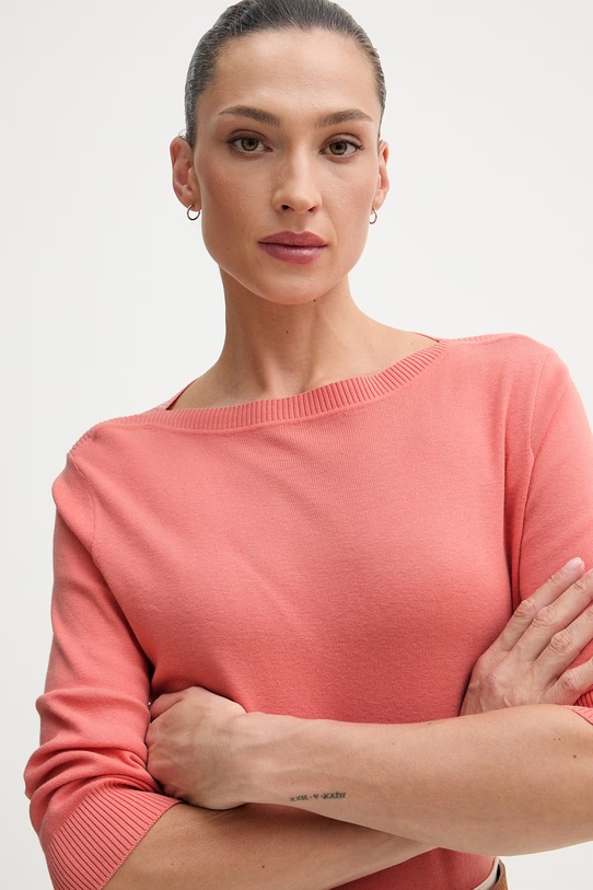 United Colors of Benetton sweter damski bawełniany pomarańczowy 1C19D10G1