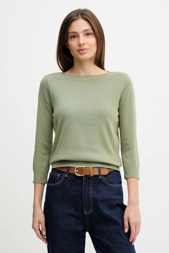 United Colors of Benetton sweter bawełniany bawełna zielony 1C19D10G1