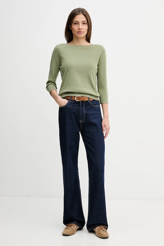 United Colors of Benetton sweter bawełniany 1C19D10G1 zielony SS26