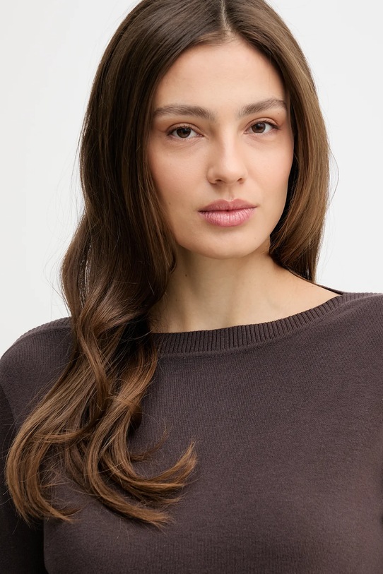 United Colors of Benetton sweter bawełniany brązowy 1C19D10G1