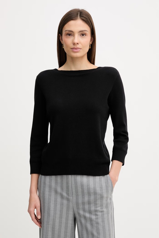 United Colors of Benetton sweter bawełniany bawełna czarny 1C19D10G1