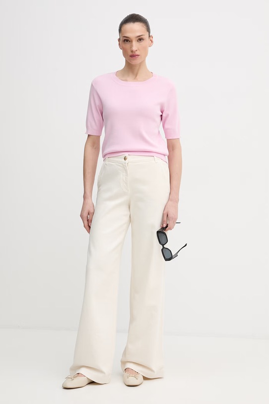 Памучна тениска United Colors of Benetton 1C19D10G2 розов SS26