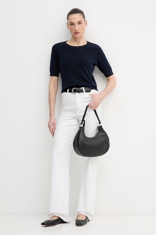 Памучна тениска United Colors of Benetton 1C19D10G2 тъмносин SS26