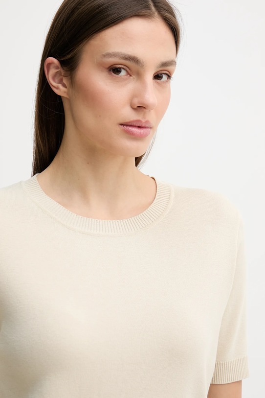 United Colors of Benetton t-shirt bawełniany beżowy 1C19D10G2