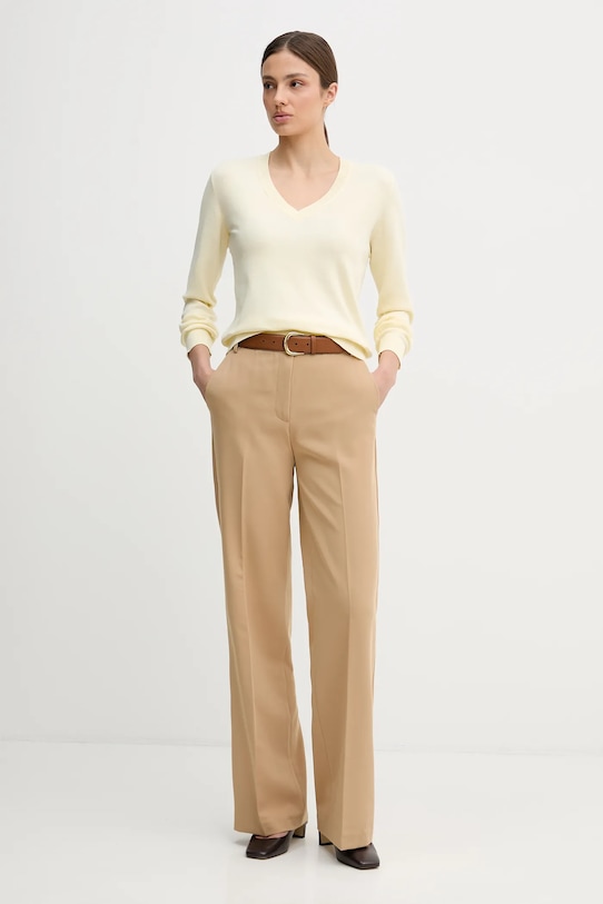 United Colors of Benetton sweter bawełniany 1C19D403N żółty SS26