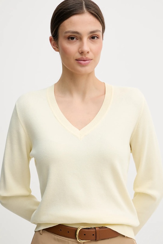 United Colors of Benetton sweter bawełniany żółty 1C19D403N