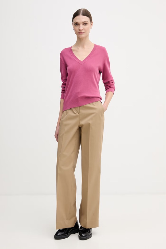 United Colors of Benetton sweter bawełniany 1C19D403N różowy SS26