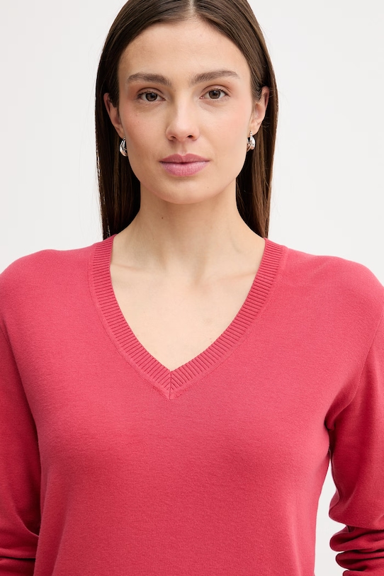 United Colors of Benetton sweter bawełniany czerwony 1C19D403N