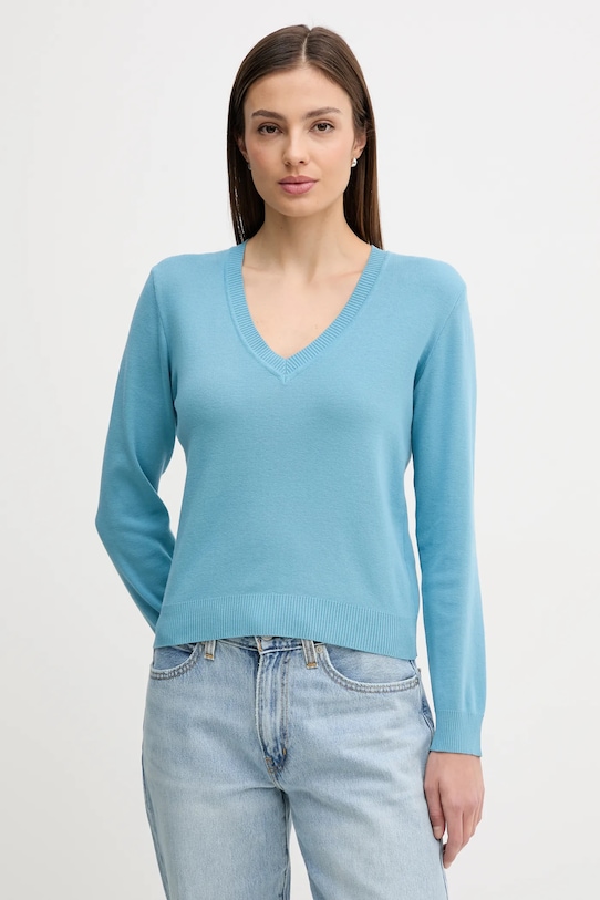 United Colors of Benetton sweter bawełniany bawełna niebieski 1C19D403N
