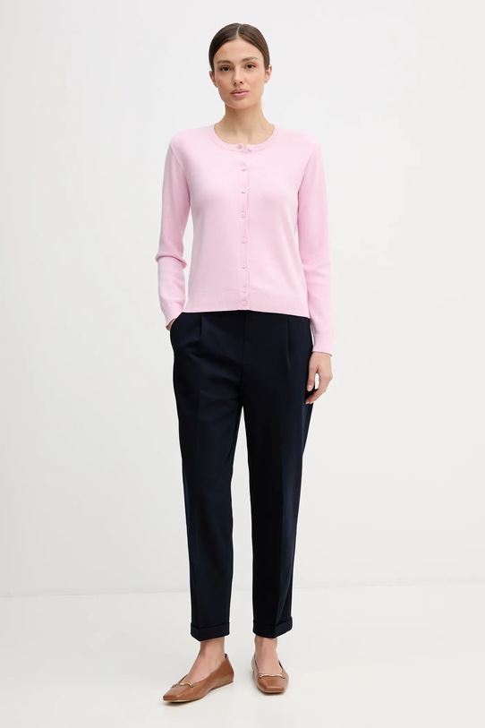 United Colors of Benetton kardigan bawełniany 1C19D502P różowy SS26