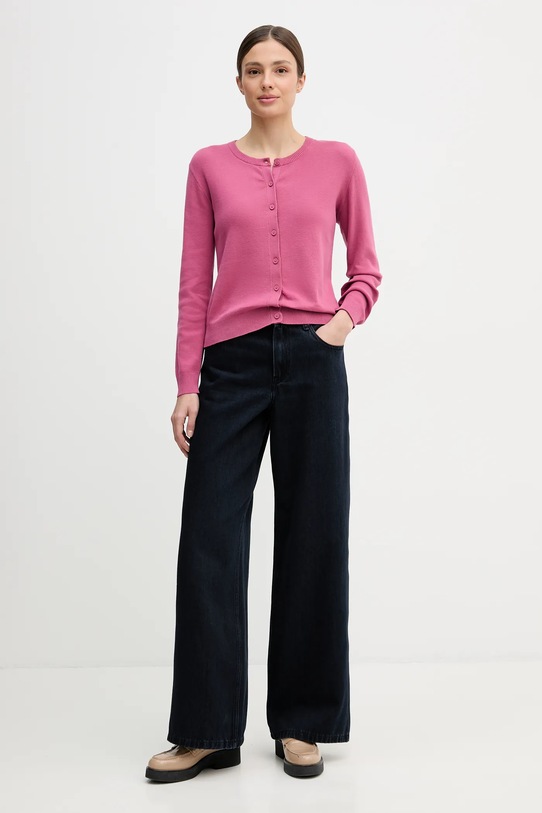 United Colors of Benetton kardigan bawełniany 1C19D502P fioletowy SS26