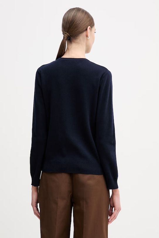 Odzież United Colors of Benetton kardigan bawełniany 1C19D502P granatowy