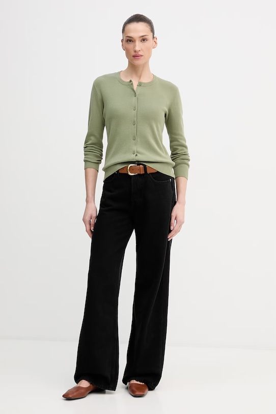 United Colors of Benetton kardigan bawełniany 1C19D502P zielony SS26