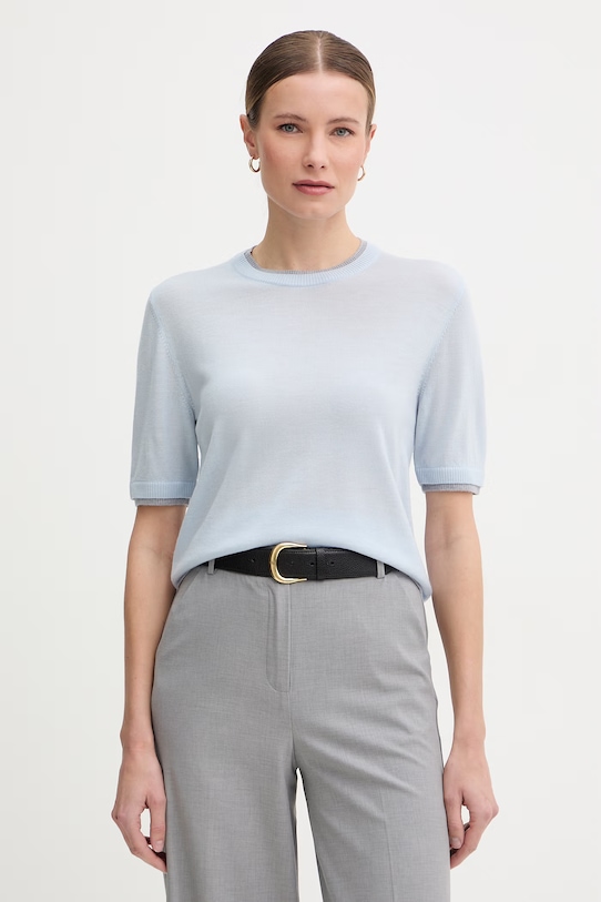 United Colors of Benetton Πουλόβερ γυναικείο μάλλινο μπλε 11AHD10G4