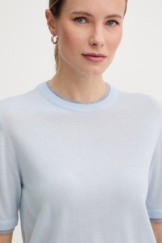United Colors of Benetton Πουλόβερ γυναικείο μάλλινο μπλε 11AHD10G4
