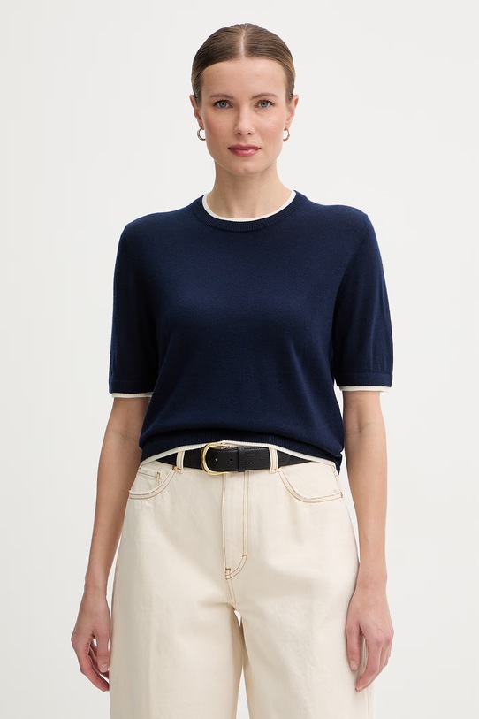 United Colors of Benetton pulover ženski volnen mornarsko modra 11AHD10G4