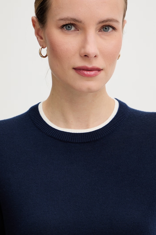 United Colors of Benetton pulover ženski volnen mornarsko modra 11AHD10G4