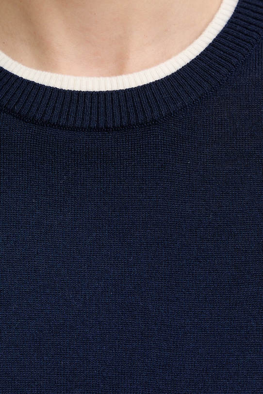United Colors of Benetton pulover ženski volnen 11AHD10G4 mornarsko modra