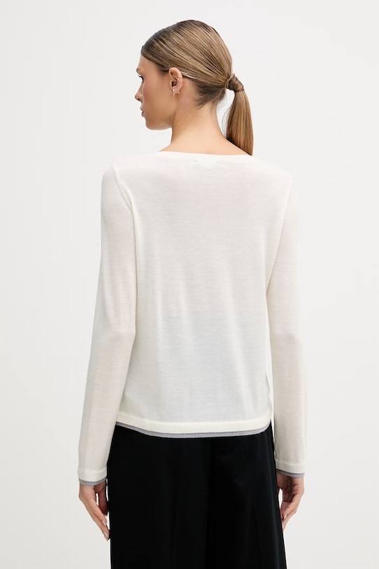 Odzież United Colors of Benetton sweter damski wełniany 11AHD10G8 beżowy