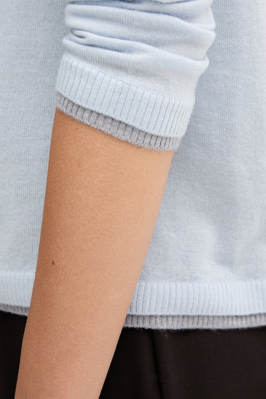 United Colors of Benetton sweter damski wełniany 11AHD10G8 niebieski