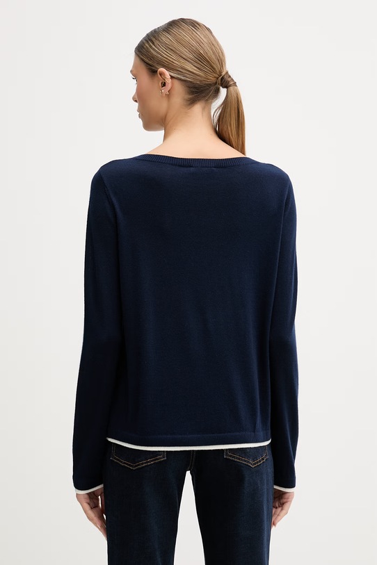 Odzież United Colors of Benetton sweter damski wełniany 11AHD10G8 granatowy