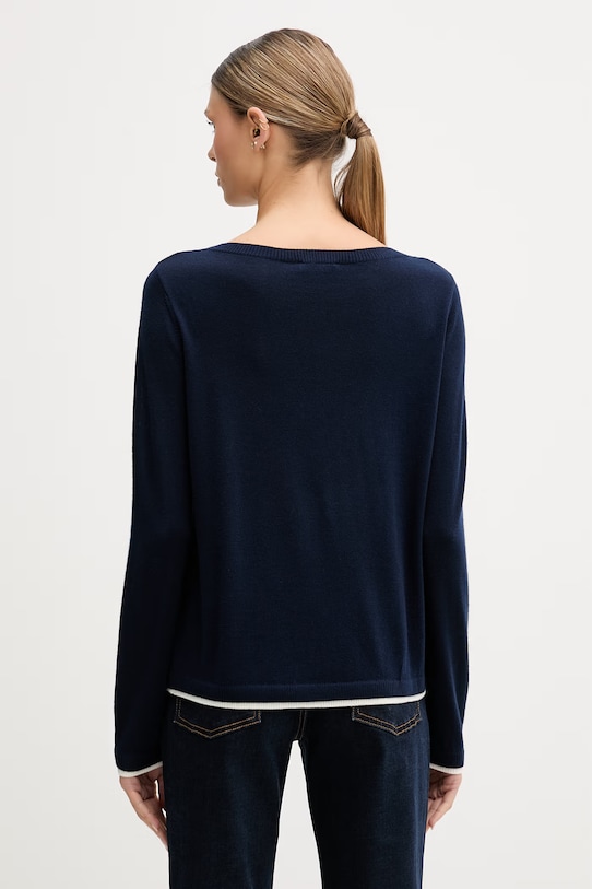 Odzież United Colors of Benetton sweter damski wełniany 11AHD10G8 granatowy