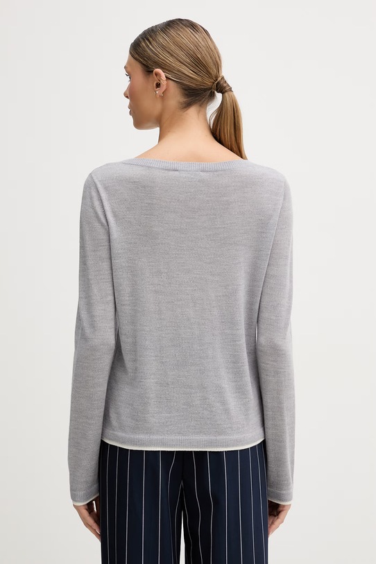 Odzież United Colors of Benetton sweter damski wełniany 11AHD10G8 szary