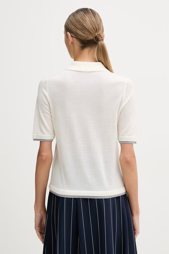 Odzież United Colors of Benetton polo damskie wełniane 11AHD301J beżowy