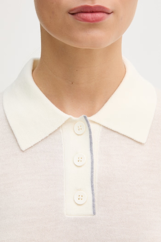 United Colors of Benetton polo damskie wełniane beżowy 11AHD301J